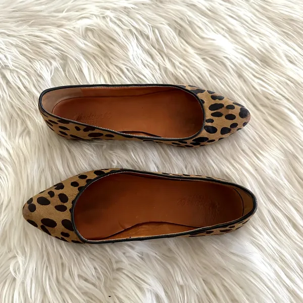Madewell The Sidewalk Slimmer Leopard Flat Sz 7 - Image 4