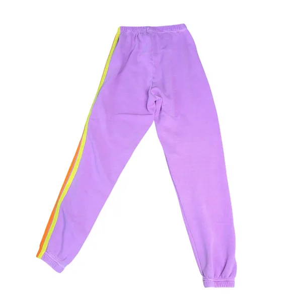 Aviator Nation Sweatpants Women Small Purple Good Rainbow Stripe Joggers - Image 9