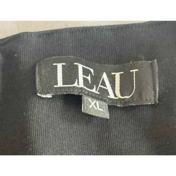 L'eau Bisou Black Bubble Knit Mini Dress XL Square Neck Dropped Waist Party LBD - Image 7