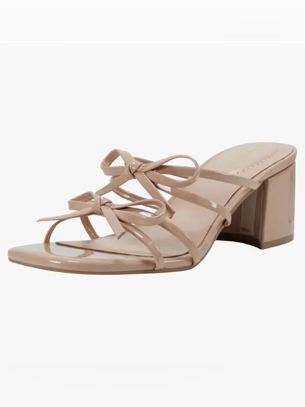 NW Bandolino Blush Strappy Bow Block Heel Sandals - Image 3