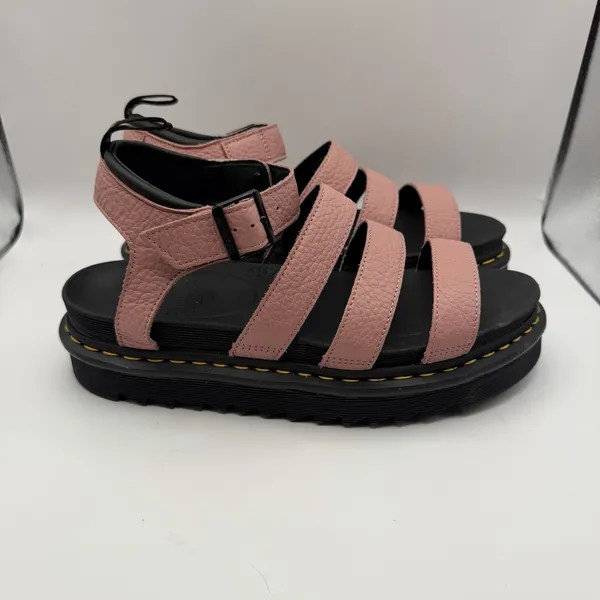 Dr. Martens Womens Sz 10 Blaire‎ Flatform Peach Pink Leather Sandals New - Image 3
