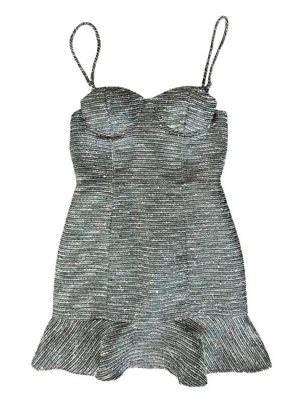 Lovers + Friends Women’s Aubrey Metallic Tweed Fit And Flare Mini Dress Size XS - Image 12