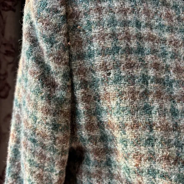 Vintage‎ 80's Wool Women's Green Plaid Jacket Preppy - Image 4
