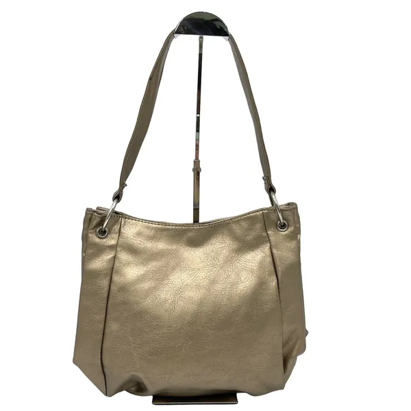 Nine West‎ Shoulder Bag Handbag Bronze Gold Metallic Faux Leather Glam Classic - Image 2