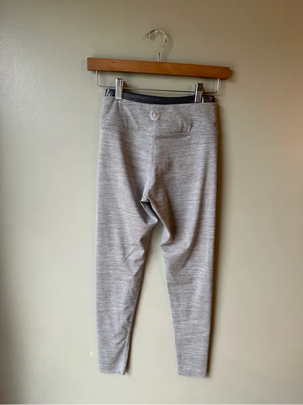 Victoria’s Secret PINK Gray High Waist Leggings Metallic Waistband Size Small - Image 3