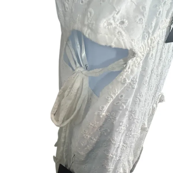 Lulus Summertime Babe White Eyelet Midi Dress NWT Medium - Image 11