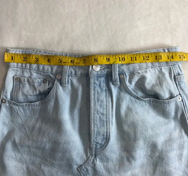 We the Free Going Rogue Distressed Denim Jean Skirt Size 27 - Image 5