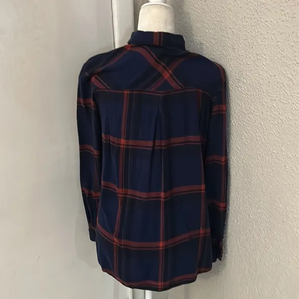 BDG Urban Outfitters Navy Plaid Button Down M Cabincore Fisherman Western Rodeo - Image 2