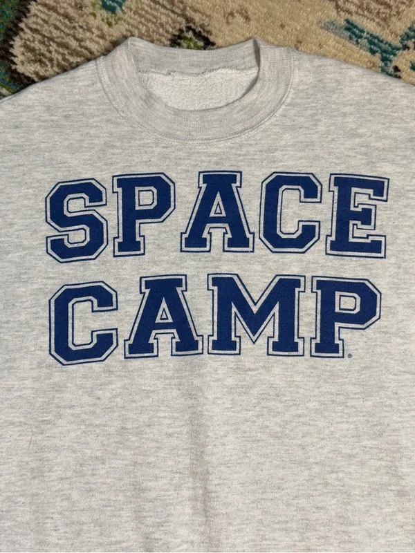 Vintage Space Camp Gray Crewneck Sweatshirt Retro NASA Alabama M - Image 3