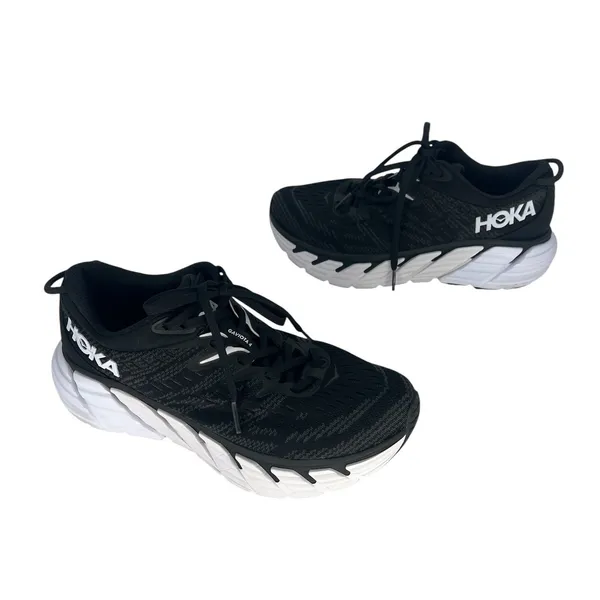 HOKA Gaviota 4 Black White Running Shoes‎ Women's Size 7.5B - Image 2