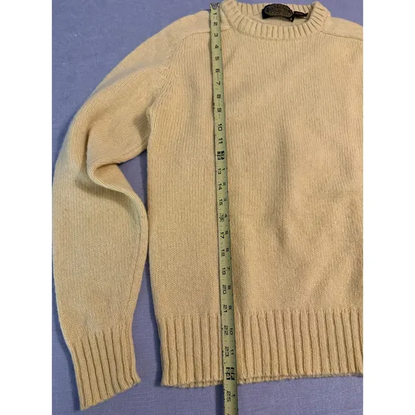 Sweater Emporium Vintage Wool‎ Blend Crewneck Sweater Yellow Womens Medium - Image 3