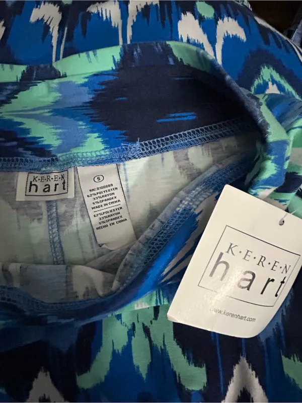 KEREN Hart Women’s Blue & Green Ikat Print Maxi Skirt SM NWT - Image 7