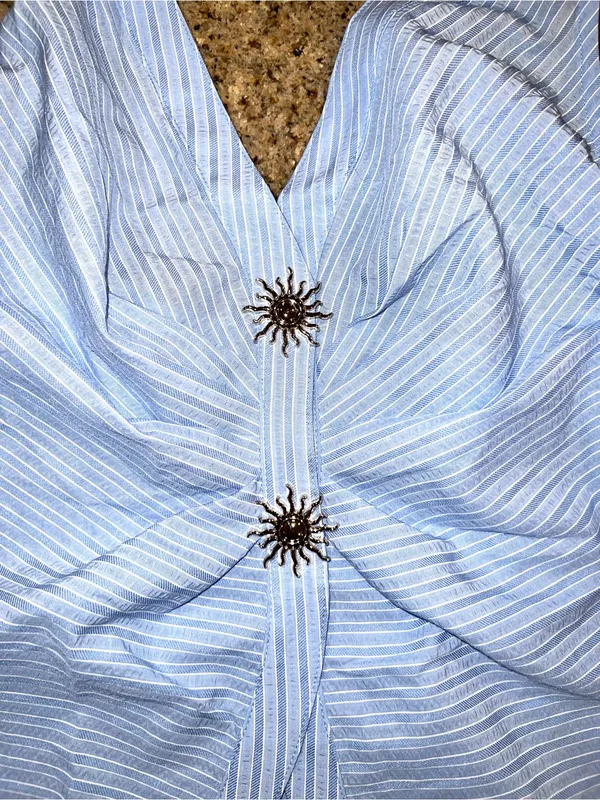 Milk & Honey Blue Striped Halter Top Size Large Coastal Chic NWT - Image 10