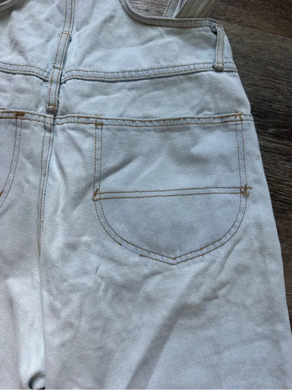 Vintage 90s LEI Light Blue Denim Short Overalls M - Image 13