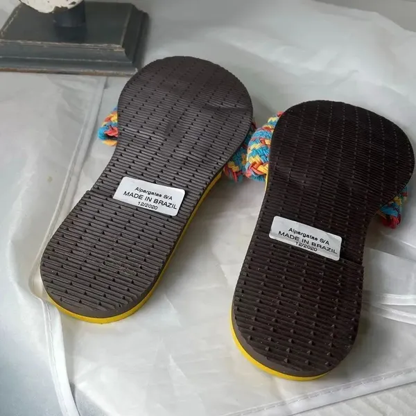NWT size 7/8 Havainas St. Tropez mesh sandals multicolored woven strap - Image 6