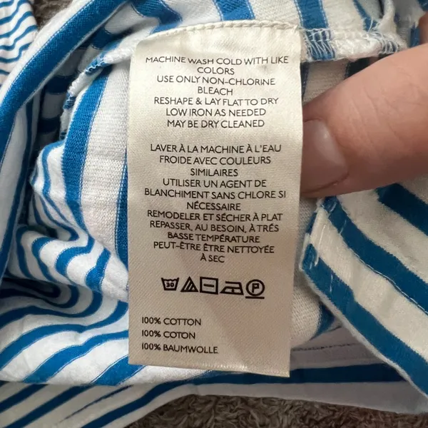 Daily Practice small blue‎ and white stripe cotton top - Image 9