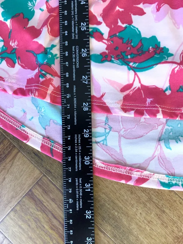 Fyve Womens XL Tropical Floral Sleeveless Blouse Pink High Low Tunic - Image 15