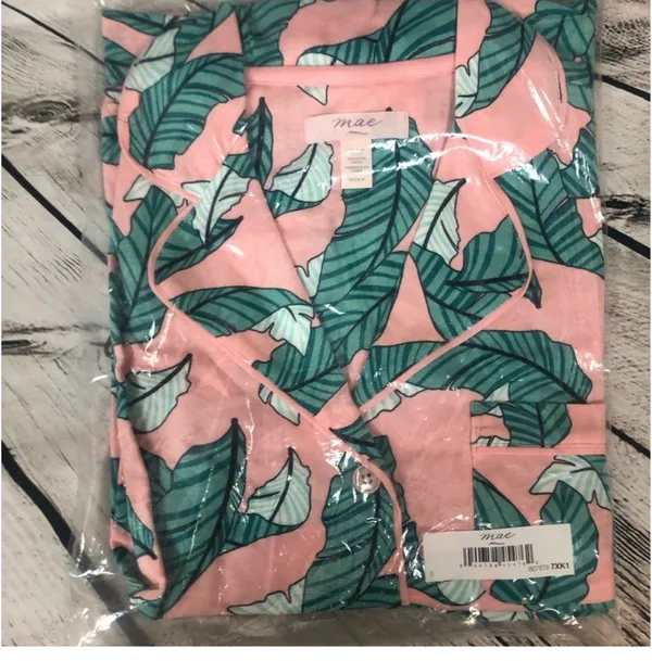 Mae Palm Tree Pajama Set Pink - Image 2