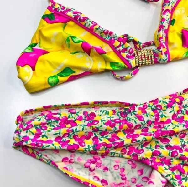 B. Swim Lemon Print Two Piece Bikini Size‎ Large - Image 2