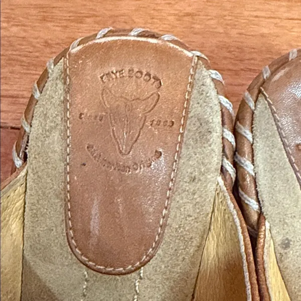 Frye Women’s Charlotte Ring Brown Distressed Heeled Clogs Mule Shoes Size‎ 5.5 - Image 10