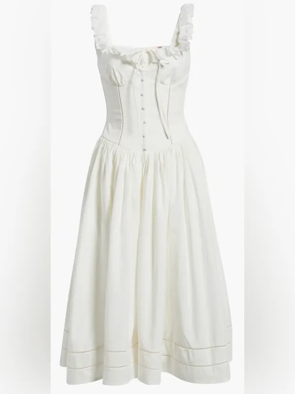 NEW HOUSE OF CB Phoebe Stretch Cotton Broderie Dress sz XL L+ - Image 4
