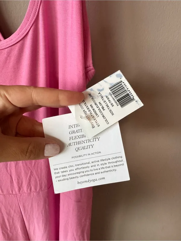 Beyond Yoga NWT Featherweight Hang Loose Racerback Jumpsuit in Pink Size XS - Image 3