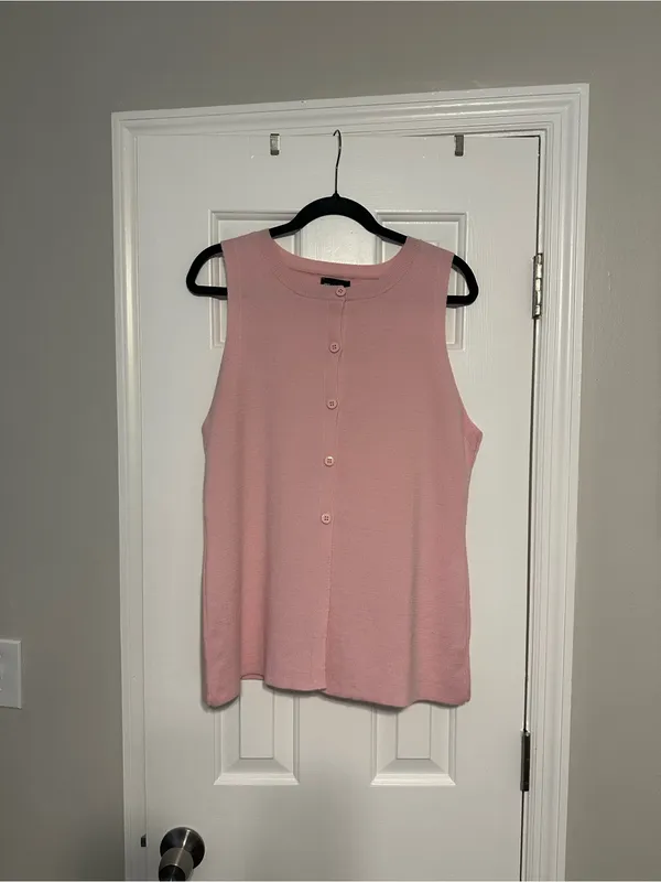 ASOS NWOT Sleeveless Button-Front Pink Knit Top - Image 4