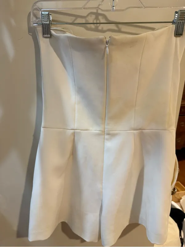 Generation Love White Strapless Romper with Gold Chain Trim - Image 3