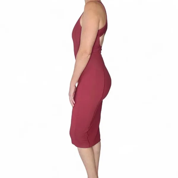 Lululemon Maroon Ribbed BodyCon Open Back Sleeveless Dress - Image 3