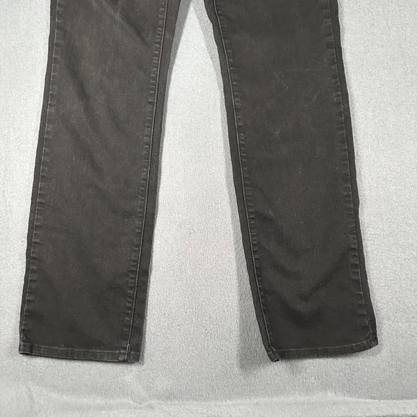 Levis 505 Womens 29‎ Straight Black Denim Jeans Flat Front 5 Pocket Design - Image 2
