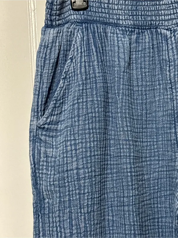 aerie Light Blue Wide-Leg side slit Gauze Pants - Image 3