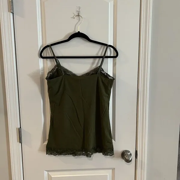 Alexa Rae Camisole‎ Top Large Lace Trim Green Size M - Image 2