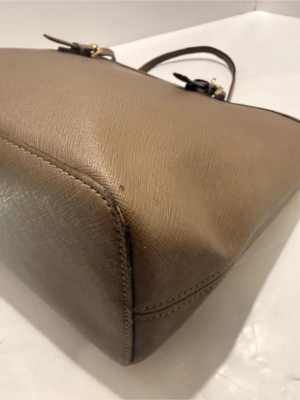 Michael Kors Saffiano Leather Tote – Taupe / Greige - Image 7