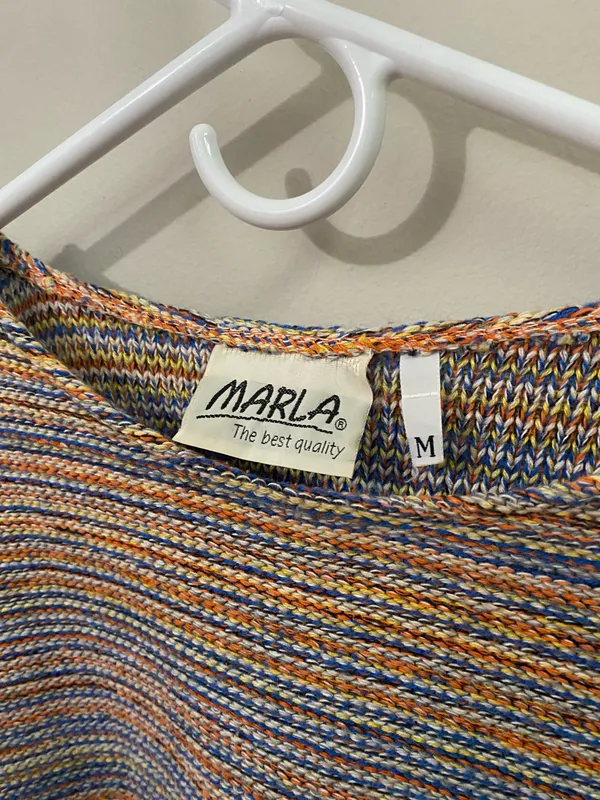 Vintage Multicolor Striped Crewneck Sweater Multiple Size M - Image 3