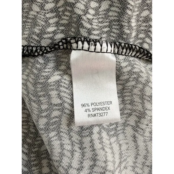 Apt. 9 Faux Wrap Dress Black White‎ Abstract Geometric V-Neck XL Officewear - Image 8