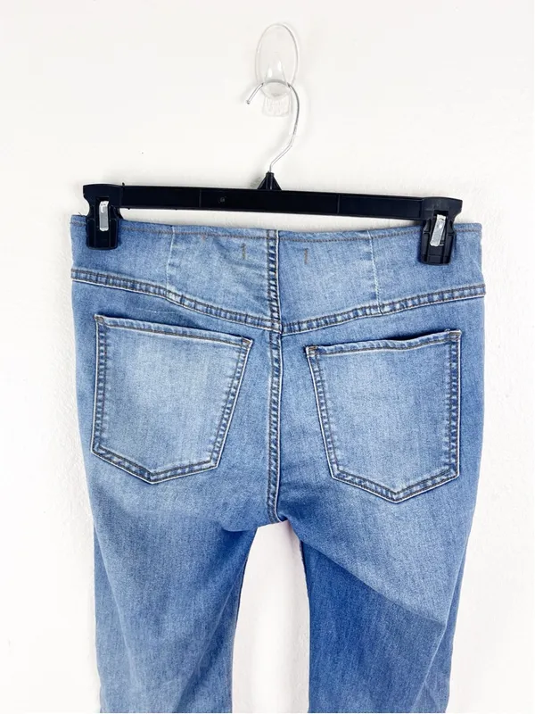 FREE PEOPLE We The Free Penny Pull-On Flare Legs Distressed Jeans, Size 27 - Image 5