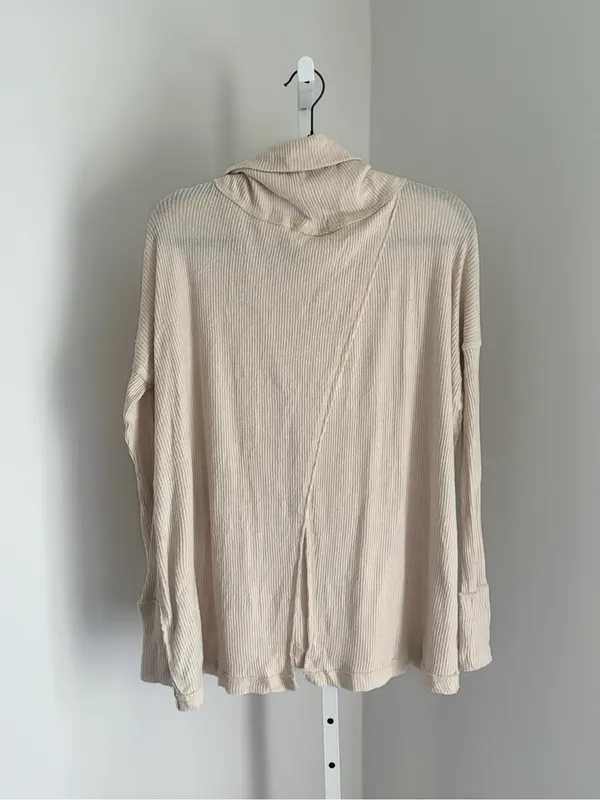 We The Free Juicy Long Sleeve Waffle Knit Top Split-Back Cowl Neck Sweater Sz XS - Image 5