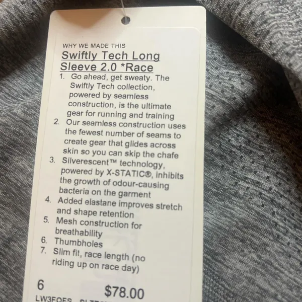 Lululemon Swiftly Tech Long Sleeve Shirt 2.0 Race Length - Image 6