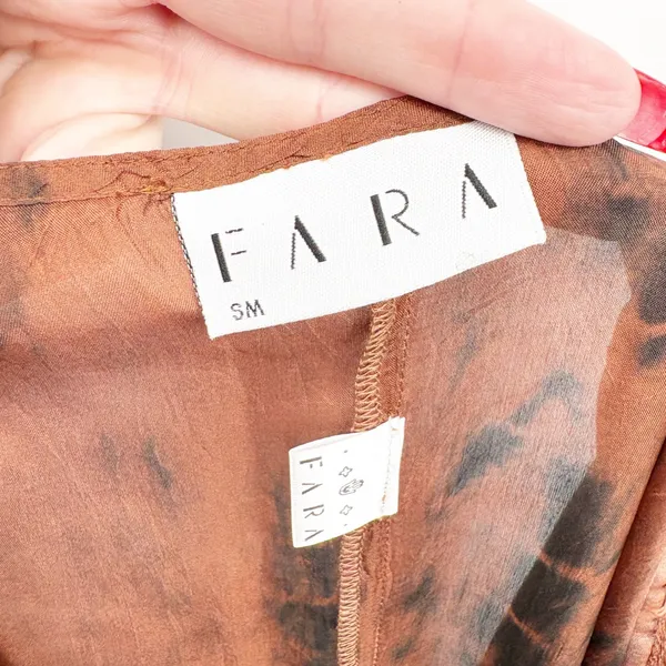 Fara Boutique Womens Mysore Tigers Eye Tie Dye Silk Boho Artsy Earthy Jumpsuit S - Image 8