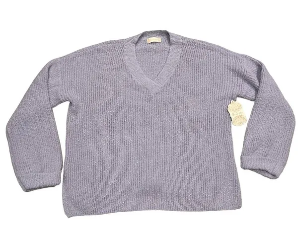 NEW Altar’d State Purple V-Neck Plein Air Sweater - Image 3
