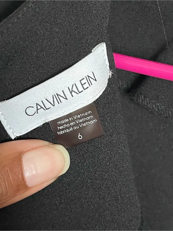 CALVIN KLEIN | Black Short-Sleeve Sheath Midi Dress Sz 6 - Image 8