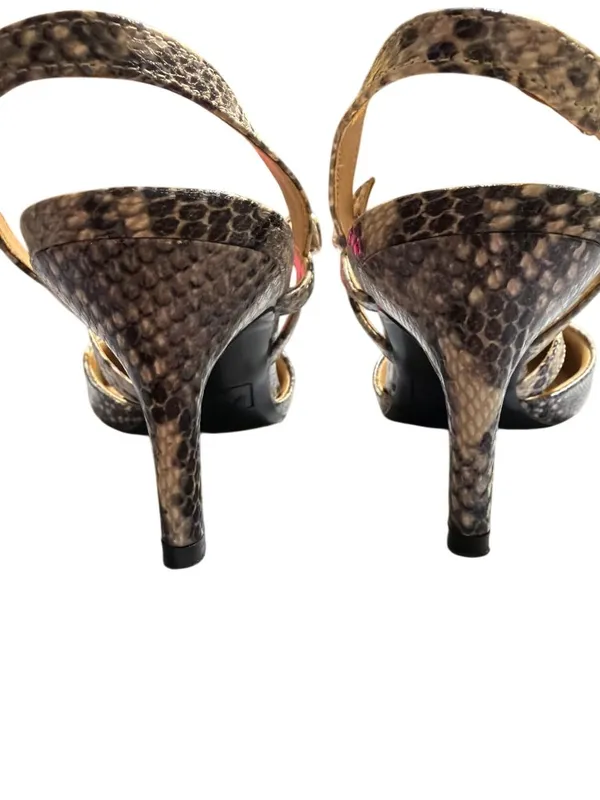 Abella Sapphire Snake Print Slingback Heels Pointed Toe Comfort Kitten Heel Sz 7 - Image 5