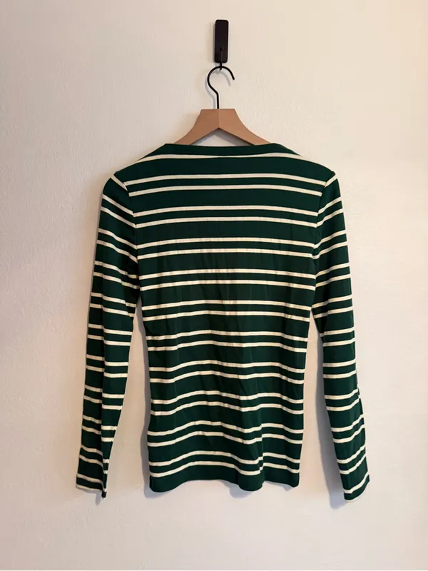 J. Crew Perfect-fit long-sleeve crewneck T-shirt with lion buttons‎ in stripe - Image 6
