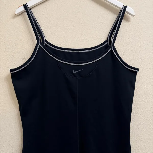 Nike One Dri-FIT Short‎ Bodysuit Black Contrast Stitch Athletic Romper XL Sporty - Image 5