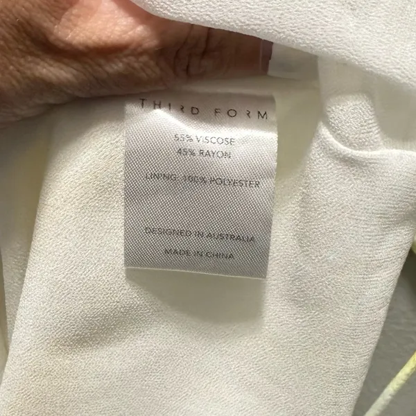 Free People Third Form Women's Yellow/White Ring Out Slip Dress Size 4‎ - Image 6