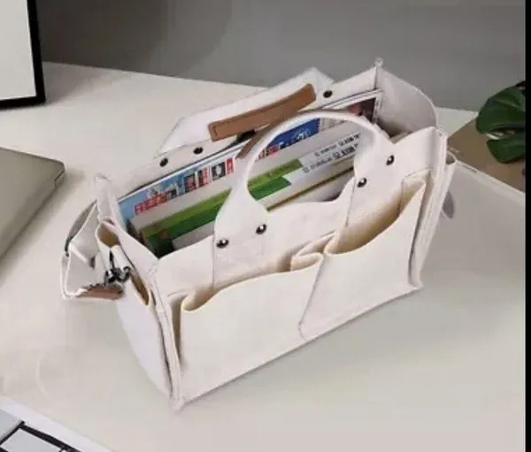 COPY - Durable Canvas Tote Bag with Handle, Magnetic Snap Closure Large Capacity - Image 3
