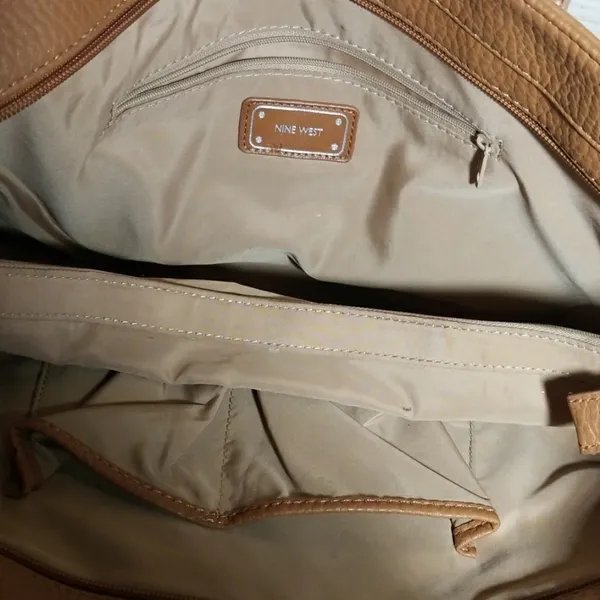 Nine West large shoulder bag tote bag tan brown - Image 6
