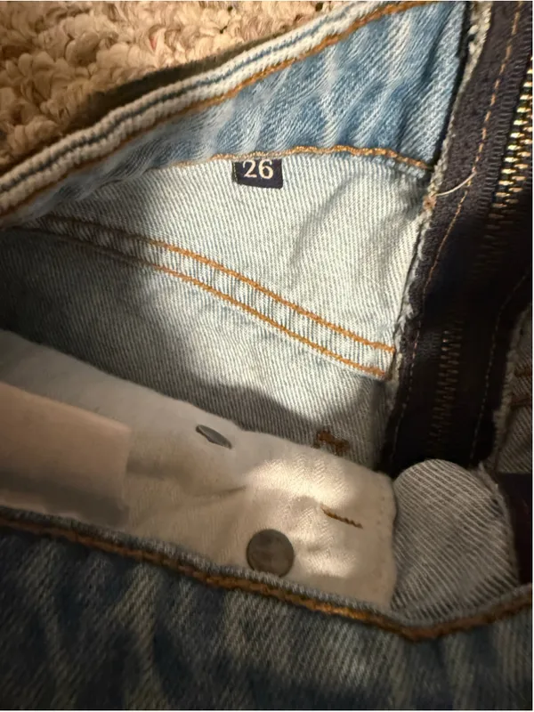 Carmar Helen Exposed Full Front Zipper Denim Distressed Mini Short- Size 26 - Image 5