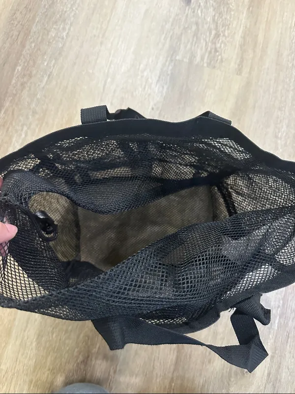 Black Mesh Tote Organizer Bag 11x9x7 in - Image 2