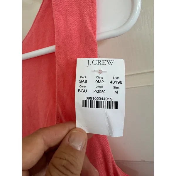 NWT J. Crew‎ Fine Spun cotton modal coral pink tank top size medium - Image 3